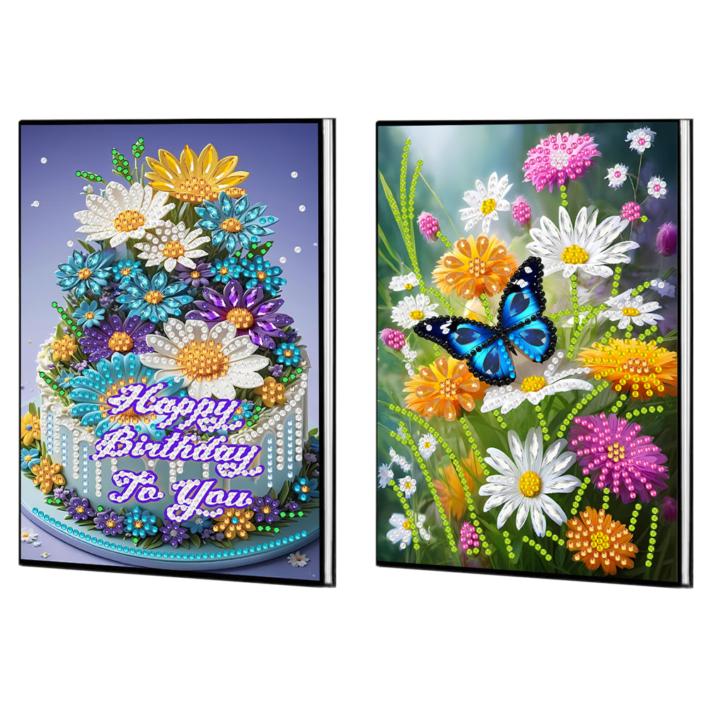 2pcs 50-Page A5 Size Diamond Painting Notebook for Adults Holiday Birthday Gift