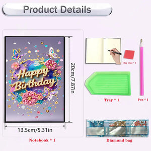2pcs 50-Page A5 Size Diamond Painting Notebook for Adults Holiday Birthday Gift