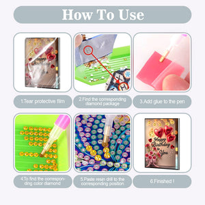 2pcs 50-Page A5 Size Diamond Painting Notebook for Adults Holiday Birthday Gift