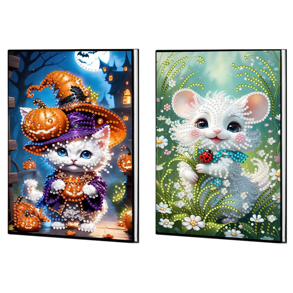 2pcs 50-Page A5 Size Diamond Painting Notebook for Adults Holiday Birthday Gift