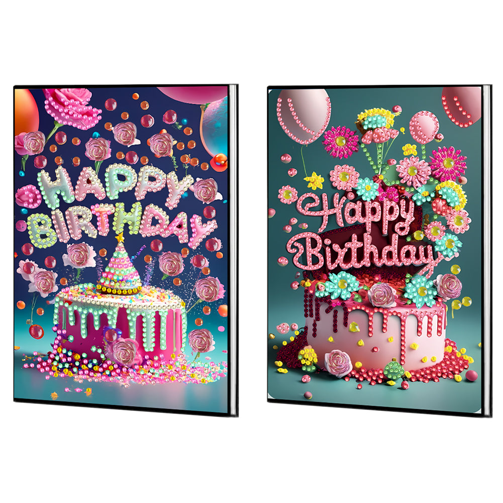 2pcs 50-Page A5 Size Diamond Painting Notebook for Adults Holiday Birthday Gift