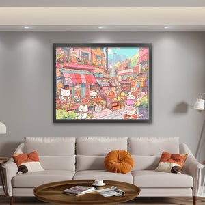 Rabbit Town - 60*50CM 11CT Stamped Cross Stitch