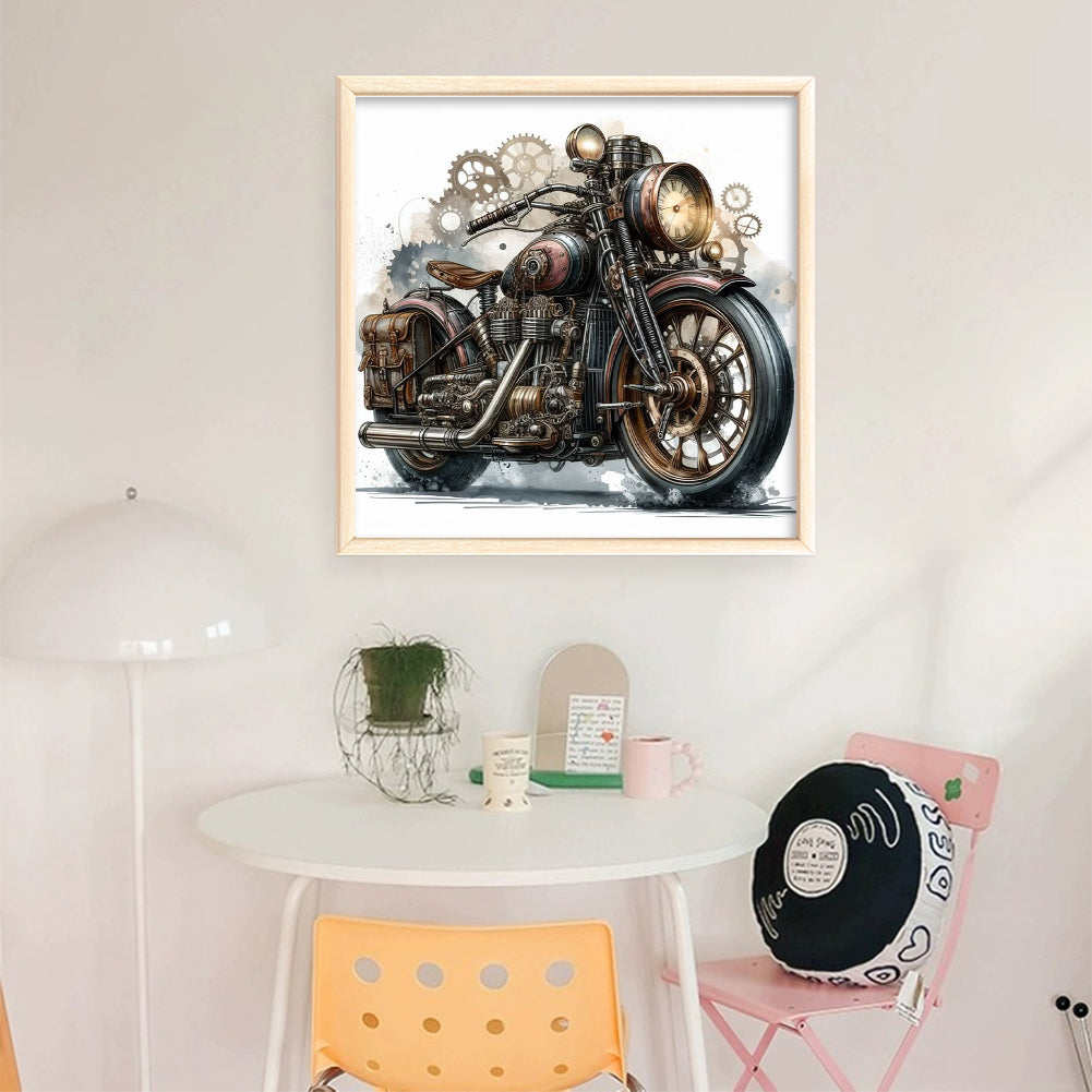 Motorcycle - Full 11CT Stamped Cross Stitch 40x40CM - Huacan