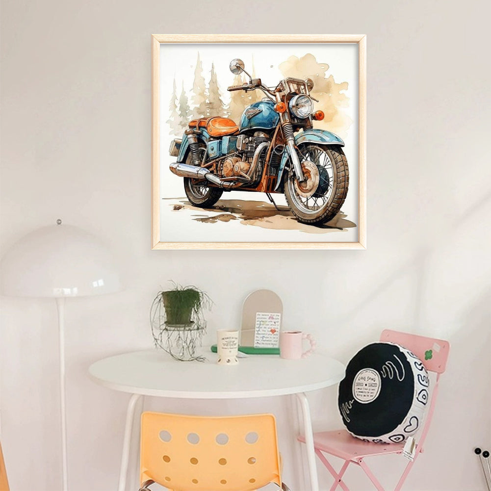 Motorcycle - Full 11CT Stamped Cross Stitch 40x40CM - Huacan