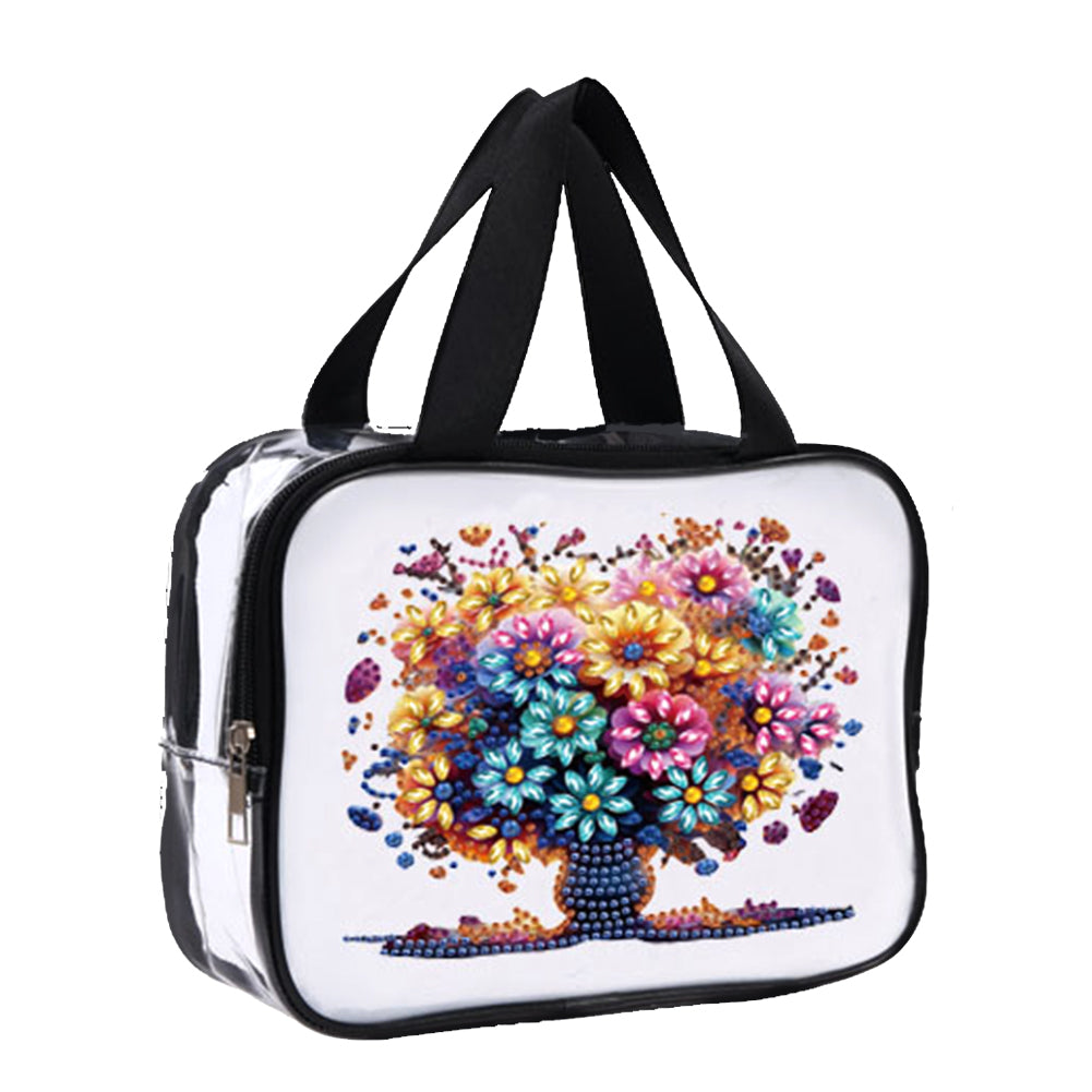 DIY Diamond Art Rhinestone Makeup Bag Crystal Transparent PVC Storage Pack Gift