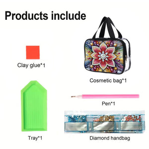 DIY Diamond Art Rhinestone Makeup Bag Crystal Transparent PVC Storage Pack Gift