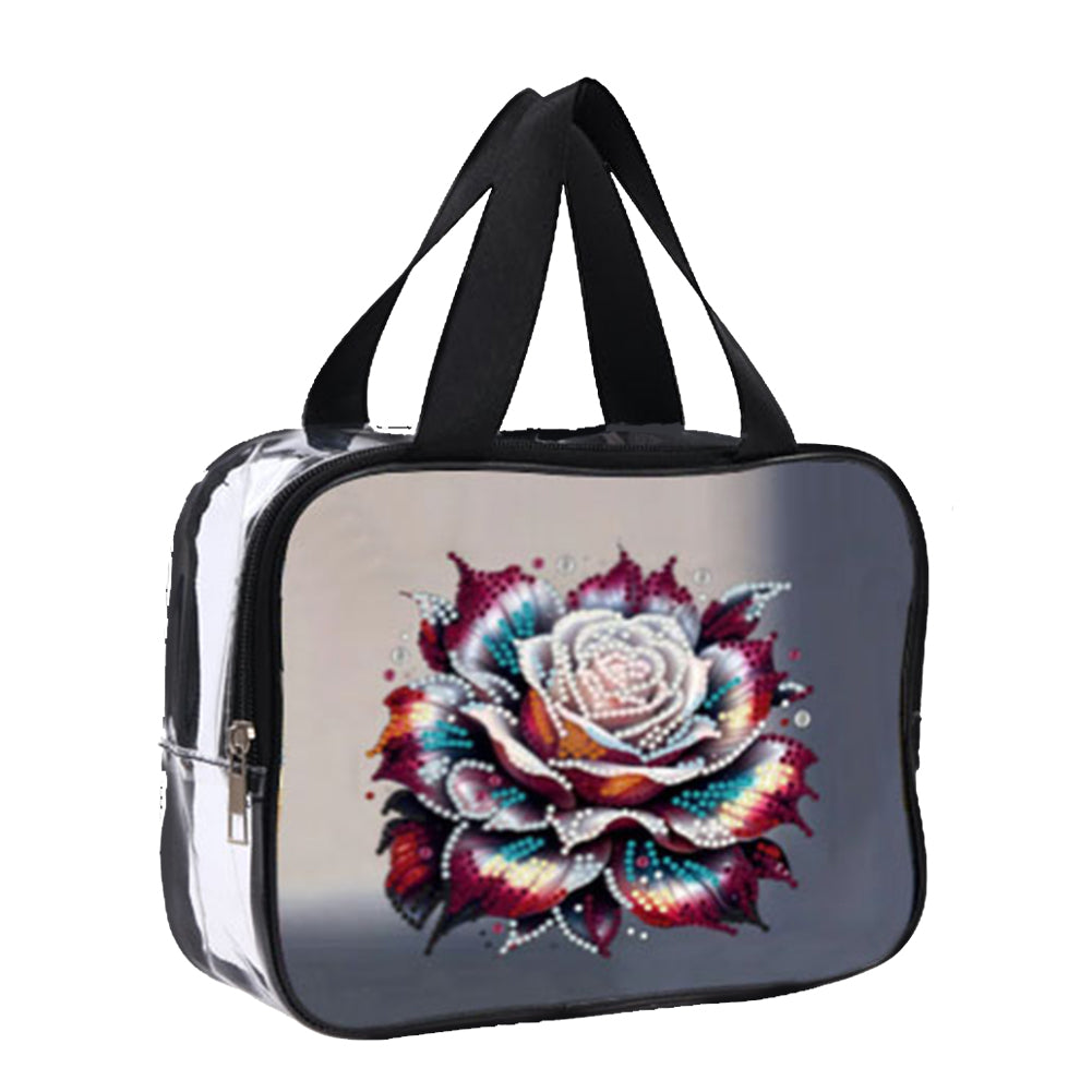 DIY Diamond Art Rhinestone Makeup Bag Crystal Transparent PVC Storage Pack Gift