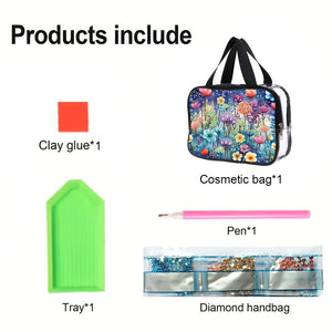 DIY Diamond Art Rhinestone Makeup Bag Crystal Transparent PVC Storage Pack Gift