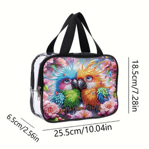 DIY Diamond Art Rhinestone Makeup Bag Crystal Transparent PVC Storage Pack Gift