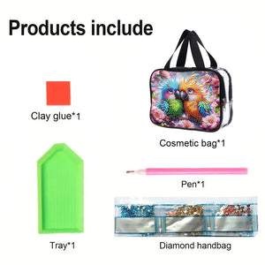 DIY Diamond Art Rhinestone Makeup Bag Crystal Transparent PVC Storage Pack Gift