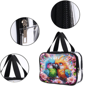 DIY Diamond Art Rhinestone Makeup Bag Crystal Transparent PVC Storage Pack Gift