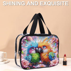 DIY Diamond Art Rhinestone Makeup Bag Crystal Transparent PVC Storage Pack Gift