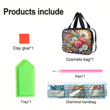 Load image into Gallery viewer, DIY Diamond Art Rhinestone Makeup Bag Crystal Transparent PVC Storage Pack Gift
