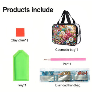 DIY Diamond Art Rhinestone Makeup Bag Crystal Transparent PVC Storage Pack Gift