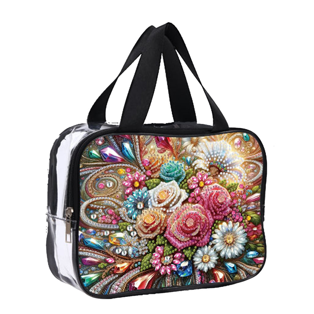 DIY Diamond Art Rhinestone Makeup Bag Crystal Transparent PVC Storage Pack Gift