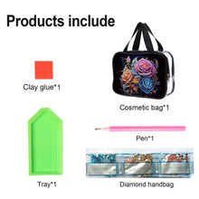Load image into Gallery viewer, DIY Diamond Art Rhinestone Makeup Bag Crystal Transparent PVC Storage Pack Gift

