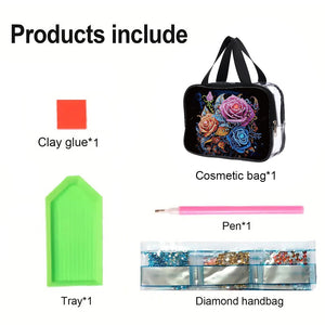 DIY Diamond Art Rhinestone Makeup Bag Crystal Transparent PVC Storage Pack Gift