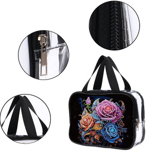 DIY Diamond Art Rhinestone Makeup Bag Crystal Transparent PVC Storage Pack Gift