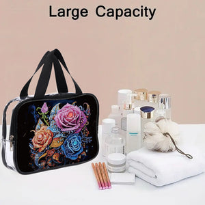 DIY Diamond Art Rhinestone Makeup Bag Crystal Transparent PVC Storage Pack Gift