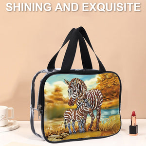 DIY Diamond Art Rhinestone Makeup Bag Crystal Transparent PVC Storage Pack Gift