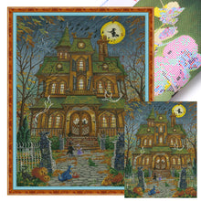 Load image into Gallery viewer, Autumn Halloween castle - 60*80CM 14CT Stamped Cross Stitch Egyptian cotton（Fairy Brand）
