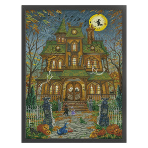 Autumn Halloween castle - 60*80CM 14CT Stamped Cross Stitch Egyptian cotton（Fairy Brand）