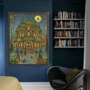 Autumn Halloween castle - 60*80CM 14CT Stamped Cross Stitch Egyptian cotton（Fairy Brand）