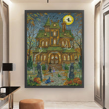 Load image into Gallery viewer, Autumn Halloween castle - 60*80CM 14CT Stamped Cross Stitch Egyptian cotton（Fairy Brand）

