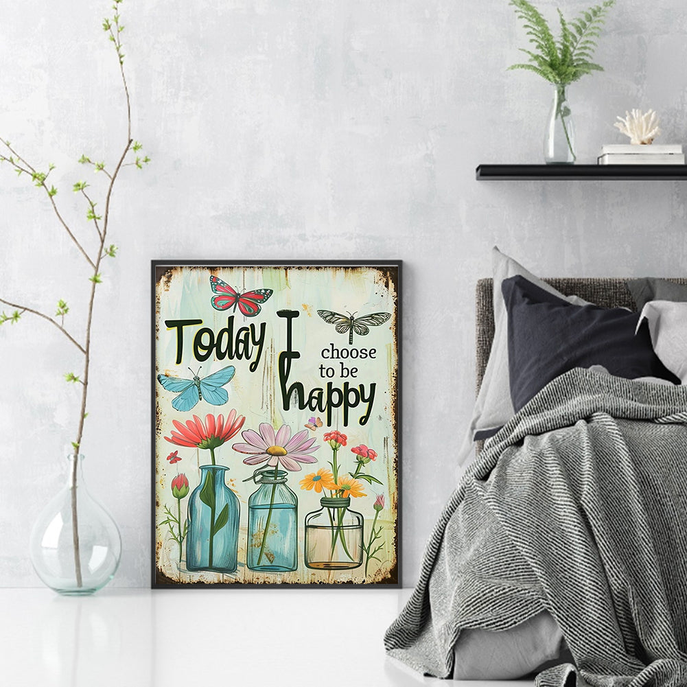 Fresh Flower Calligraphy And Painting - Full 14CT Stamped Cross Stitch 30x40CM - Huacan