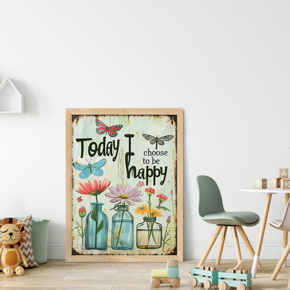Fresh Flower Calligraphy And Painting - Full 14CT Stamped Cross Stitch 30x40CM - Huacan