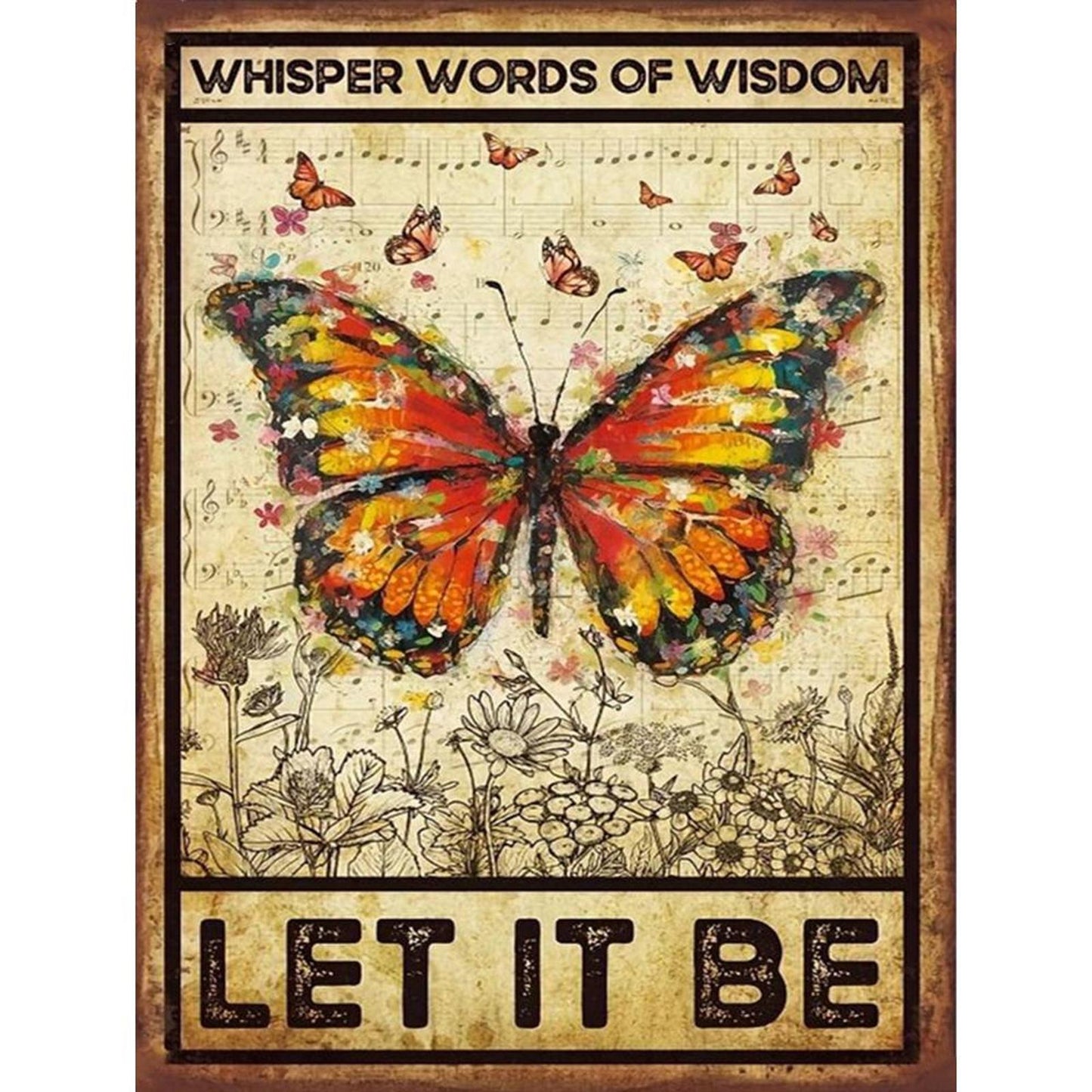 Butterfly - Full 14CT Stamped Cross Stitch 30x40CM - Huacan