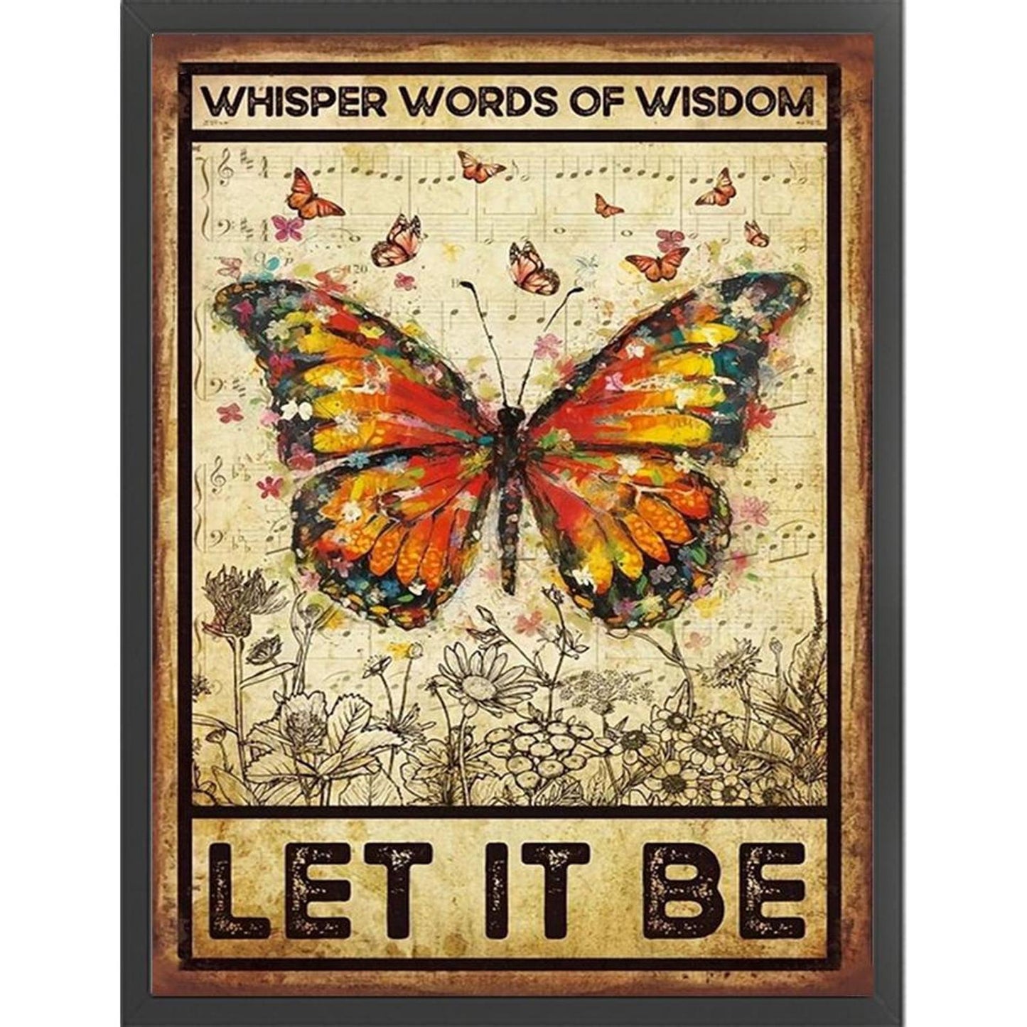 Butterfly - Full 14CT Stamped Cross Stitch 30x40CM - Huacan