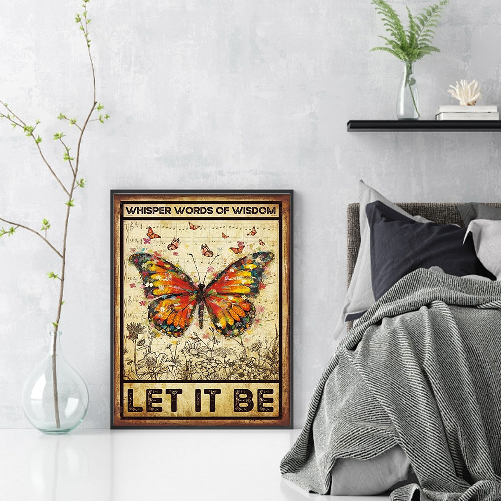 Butterfly - Full 14CT Stamped Cross Stitch 30x40CM - Huacan