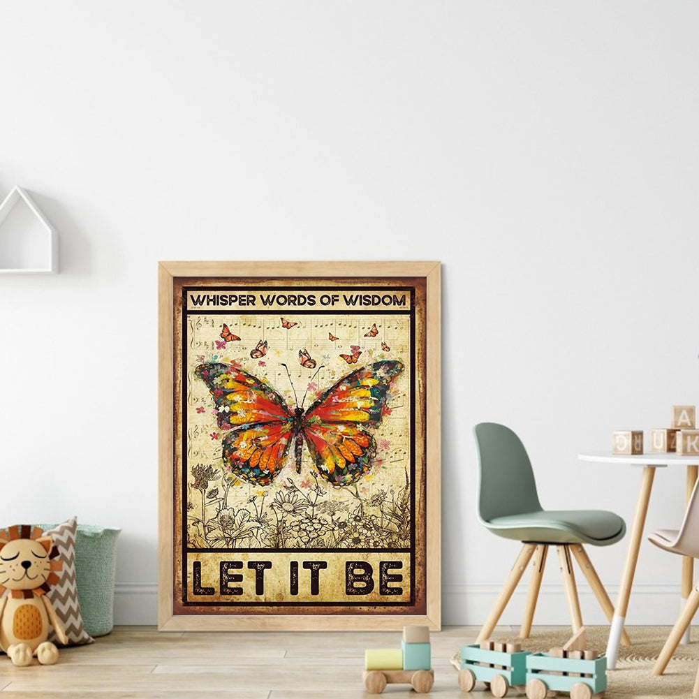 Butterfly - Full 14CT Stamped Cross Stitch 30x40CM - Huacan