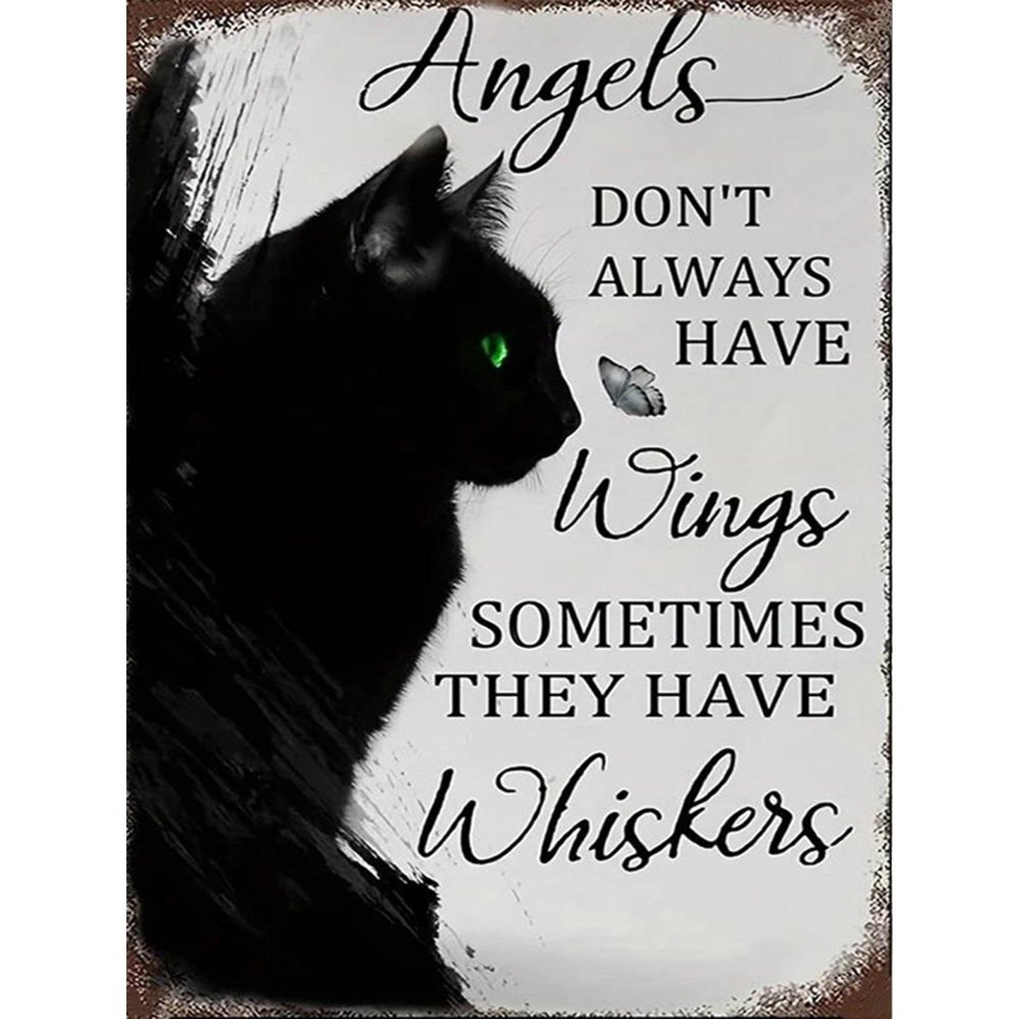 Black Cat - Full 14CT Stamped Cross Stitch 30x40CM - Huacan