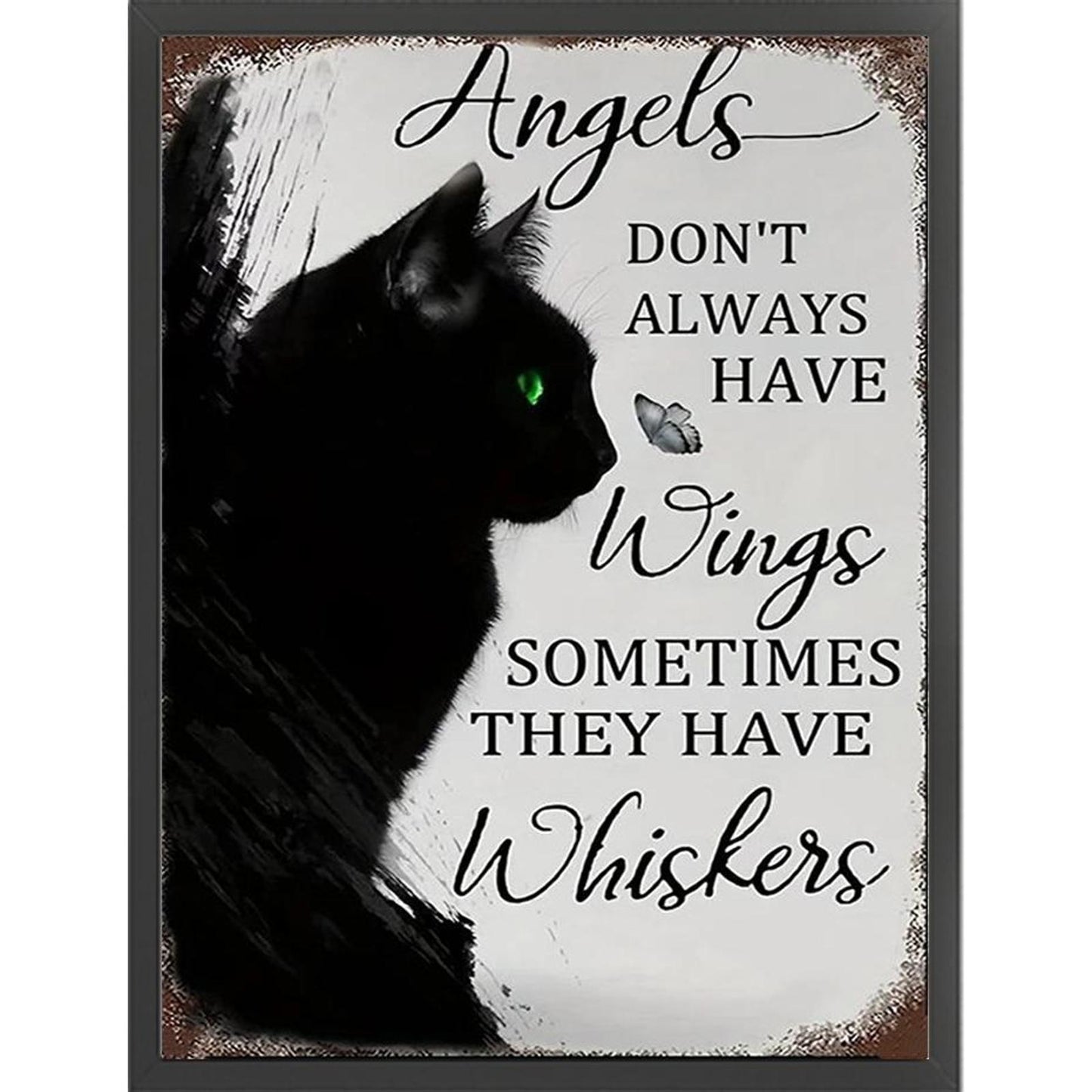 Black Cat - Full 14CT Stamped Cross Stitch 30x40CM - Huacan
