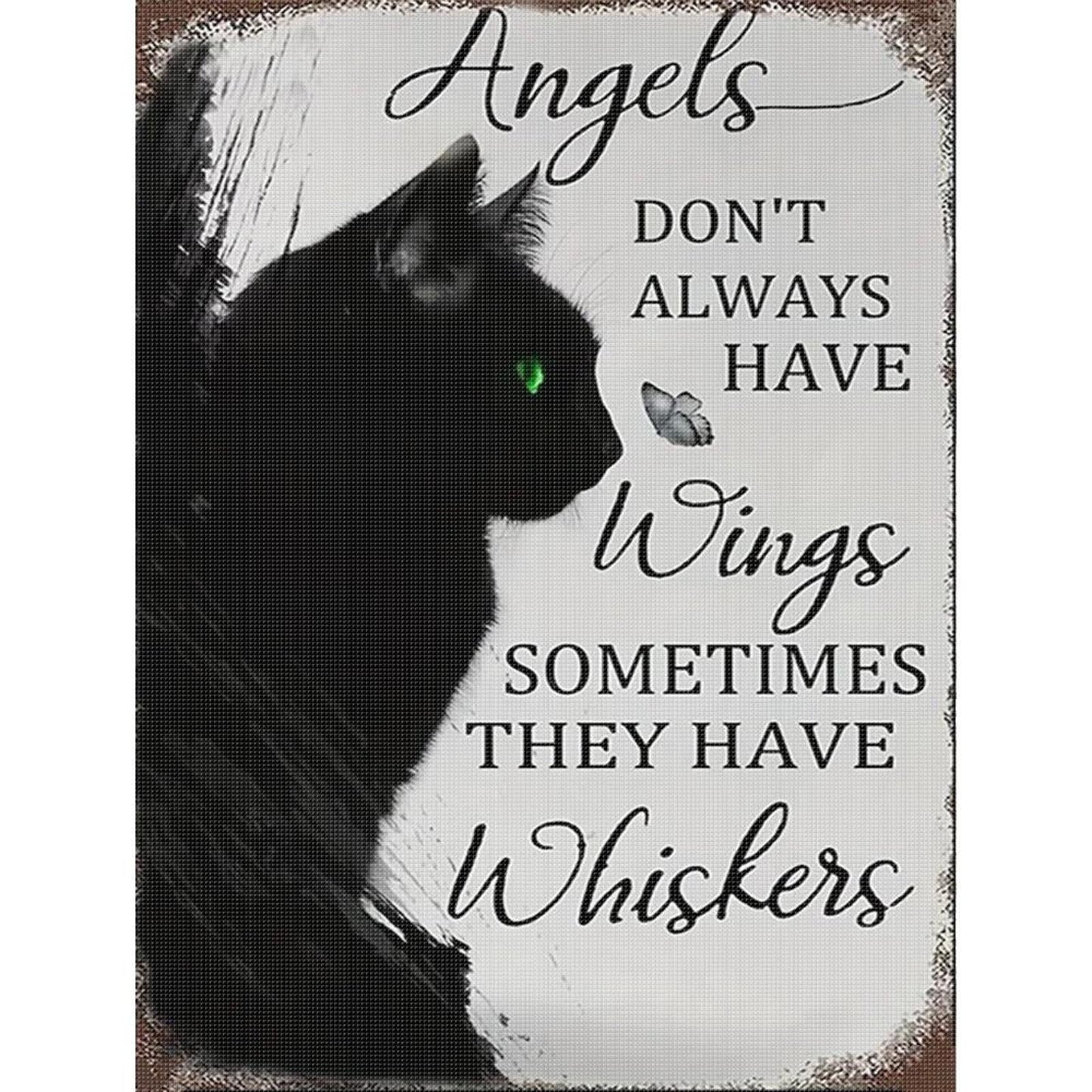 Black Cat - Full 14CT Stamped Cross Stitch 30x40CM - Huacan