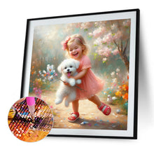 Load image into Gallery viewer, Dog And Little Girl 40*40CM(Canvas) Full Round Drill Diamond Painting
