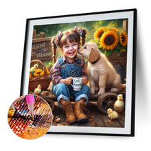 Load image into Gallery viewer, Dog And Child 40*40CM(Canvas) Full Round Drill Diamond Painting

