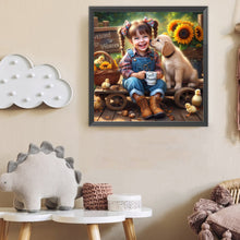 Load image into Gallery viewer, Dog And Child 40*40CM(Canvas) Full Round Drill Diamond Painting

