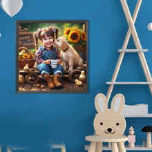 Load image into Gallery viewer, Dog And Child 40*40CM(Canvas) Full Round Drill Diamond Painting
