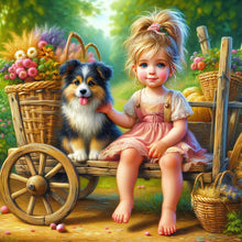 Load image into Gallery viewer, Dog And Child 40*40CM(Canvas) Full Round Drill Diamond Painting
