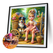 Load image into Gallery viewer, Dog And Child 40*40CM(Canvas) Full Round Drill Diamond Painting
