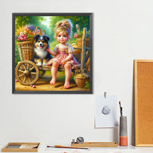 Load image into Gallery viewer, Dog And Child 40*40CM(Canvas) Full Round Drill Diamond Painting
