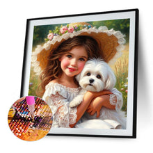 Load image into Gallery viewer, Dog And Child 40*40CM(Canvas) Full Round Drill Diamond Painting
