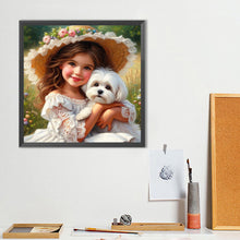 Load image into Gallery viewer, Dog And Child 40*40CM(Canvas) Full Round Drill Diamond Painting
