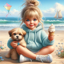 Load image into Gallery viewer, Dog And Child 40*40CM(Canvas) Full Round Drill Diamond Painting
