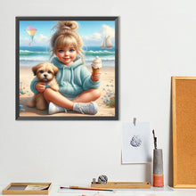 Load image into Gallery viewer, Dog And Child 40*40CM(Canvas) Full Round Drill Diamond Painting
