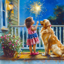 Load image into Gallery viewer, Dog And Child 40*40CM(Canvas) Full Round Drill Diamond Painting

