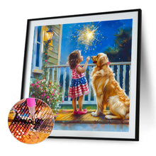 Load image into Gallery viewer, Dog And Child 40*40CM(Canvas) Full Round Drill Diamond Painting
